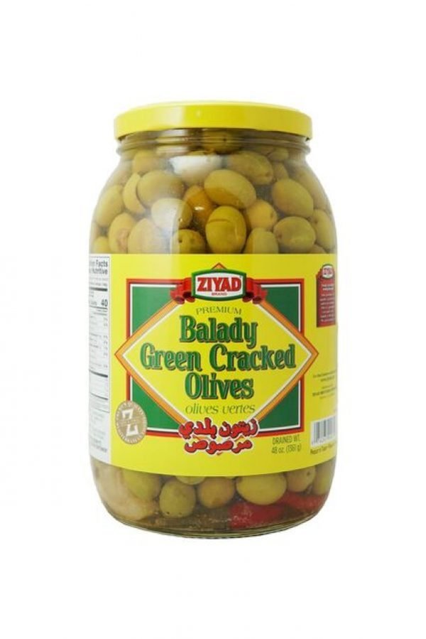 ZIYAD Balady Green Olives JAR 48 oz
