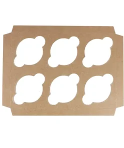 6 Cup Kraft Cupcake Box Inserts